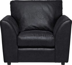 HOME - New Alfie - Leather Effect Chair - Black